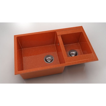 Image 1 of FAT Мивка Vanguard 233, Polymer marble, 19 Сребрист оранж, с включен сифон