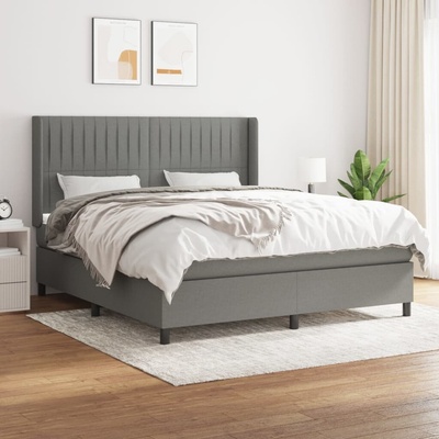 vidaXL 11461.3131602 Boxspring postel s matrací tmavě šedá textil