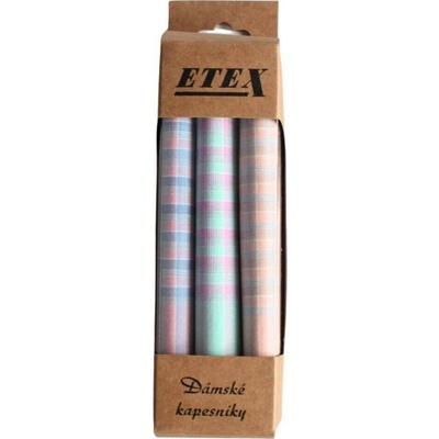 Etex Dámské látkové kapesníky v malé krabičce L3 - 3 ks