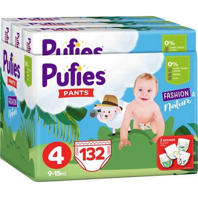 pufies Пелени гащи Pufies Fashion - Размер 4, 132 броя, 9-15 kg, 3 х Maxi Pack (54000198)
