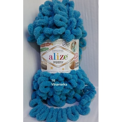 Alize puffy 16 tyrkys modrá