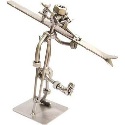 Kovová figurka Lyžař 19 cm