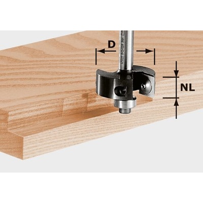 Festool Polodrážkovací fréza s výmennými brity HW, päta 8 mm HW S8 D38/12 491085