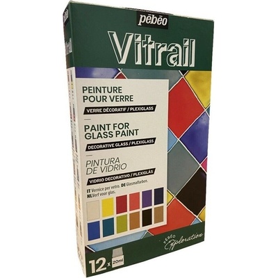Pébéo Sada barev na sklo Vitrail 12 x 20 ml – Hledejceny.cz