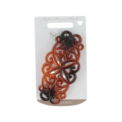 Solida Patentspange havanna Schnörkel shiny Sponky do vlasů Unisex 1 ks