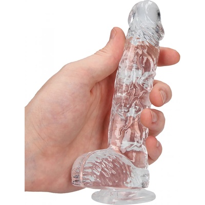 RealRock Realistic Dildo with Balls 6" 15 cm Transparent