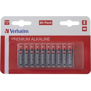 Verbatim ALKALINE BATTERY AAA 20 PACK (HANGCARD) (49876) - gtcomputers
