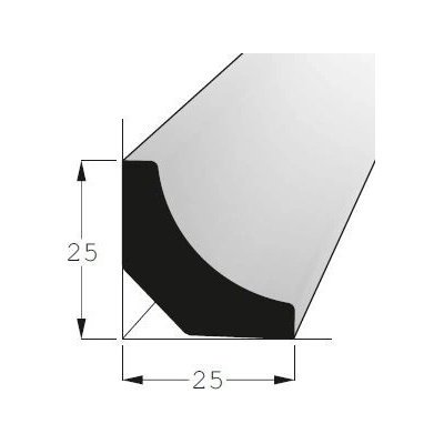 Lišta rohová vnitřní RVI borovice 25x25mm, délka 200cm