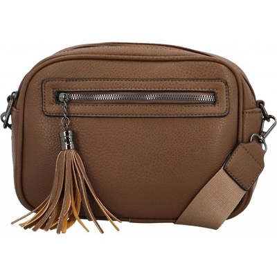 Stylová dámská koženková crossbody kabelka Venantie taupe