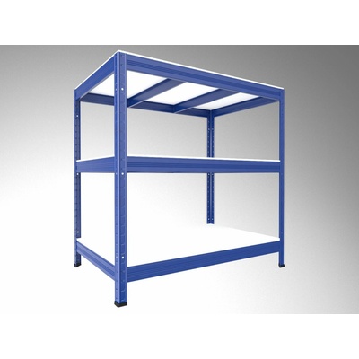 Biedrax Regál do technickej miestnosti 60 x 120 x 90 cm, modrý, 3 police biele lamino 12mm, 200 kg na policu