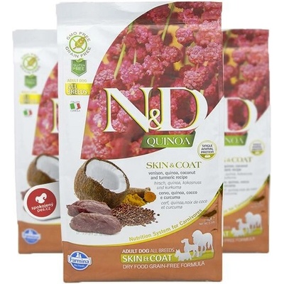 N&D Quinoa Dog adult velké a střední Skin & Coat Venison & Coconut 7 kg