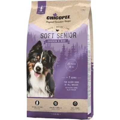 Chicopee Chicopee Classic Nature Soft Senior - МЕКА ПОЛУВЛАЖНА храна за възрастни кучета от всички породи, над 7 години, БЕЗ ГЛУТЕН, с пиле и ориз, 2 кг