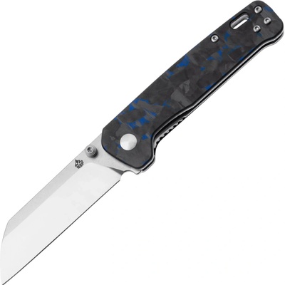 ! QSP Penguin V2 D2, 2 tone finish stonewash - satin,,Handle: Blue shredded CF overlay QS130V2-E1