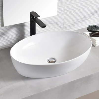 Inter Ceramic Умивалник за баня Виолета 62х42см, бял за плот или умивалник (icb 876)