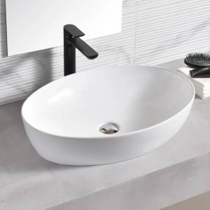 Inter Ceramic Умивалник за баня Виолета 62х42см, бял за плот или умивалник (icb 876)