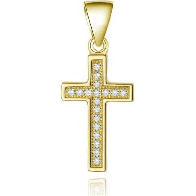 Beneto Pozlacený stříbrný přívěsek Křížek AGH589 GOLD