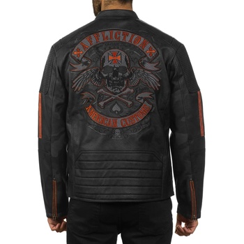 AFFLICTION мъжко яке affliction - black bird - ЧЕРНО/ОРАНЖЕВО - 110ow408-bkog