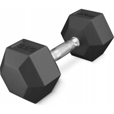 4FIZJO pevné potažené/gumované činky 1 x 12,5 kg