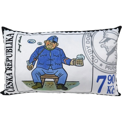 Moravská ústředna Vankúš Švejk s pollitrom poštová známka 43x25