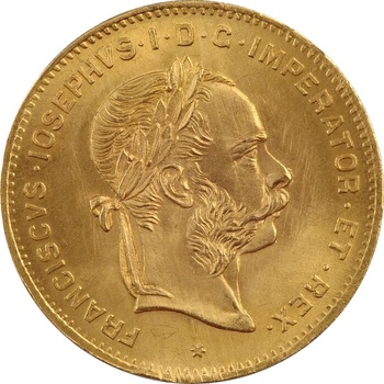 Münze Österreich Zlatá minca 4 zlatník Františka Jozefa I. 1892 Novorazba 3,22 g