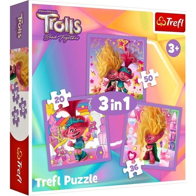 TREFL Trollové 3 Seznamte se s Trollíky 3v1 20,36,50 dílků