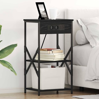 vidaXL Нощен шкаф 2 pcs Черния дъб 41 x 31 x 76 см Инженерно дърво (859526)