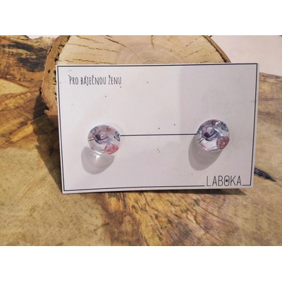 Laboka skleněné náušnice pecky vlčí máky 0001295