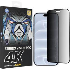 LITO Поверителен стъклен протектор Lito D+ Max 4K Privacy - iPhone 18 Pro - Черен