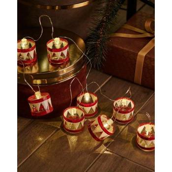 SIRIUS LED dekoratívny reťaz, červené bubienky, 1,5m