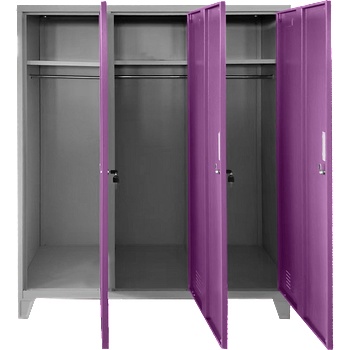 Carmen Метален шкаф Carmen CR-1604-3 JZ - сив / светлолилав (3580175_6)