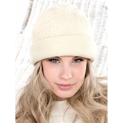 BabičkaOvečková čepice Lea z ovčí vlny přírodní