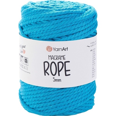 YARNART Macrame Rope 5 mm 85 m 763 Turquoise юта (Macrame Rope 5 mm 763)