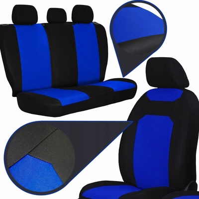 Autopoťah Pok-ter CARO pre väčšie sedadlá modro-čierne frote-textil