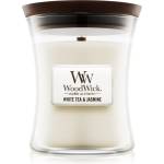 WoodWick White Tea & Jasmine ароматна свещ с дървен фитил 275 гр