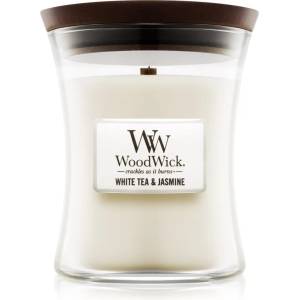WoodWick White Tea & Jasmine ароматна свещ с дървен фитил 275 гр