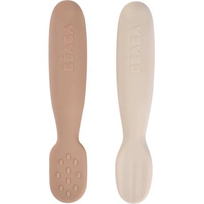 Beaba Silicone Pre-Spoons 2 Pack лъжичка Praline / Clay 4m+ 2 бр