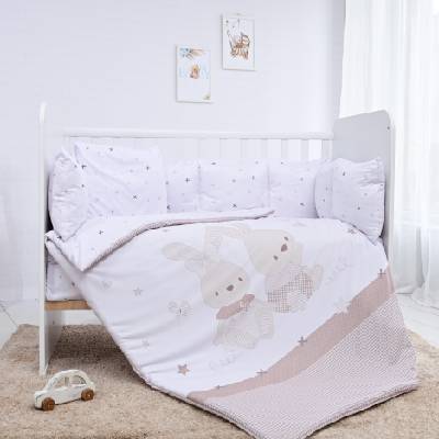 Спален комплект от 5 части с голям обиколник Lorelli - Honey Bunny, бежов (20800086501)