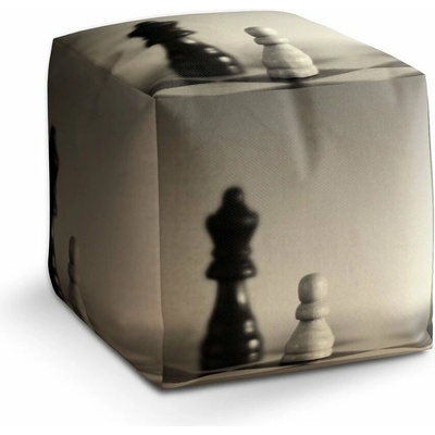 Sablio Taburet Cube Šachy: 40x40x40 cm