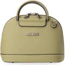 Vkusný zpevněný kufřík handbag + přívěsek bambule khaki