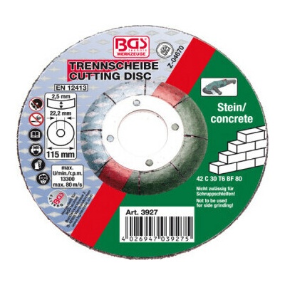 BGS Brusný kotouč 115 x 2,5 x 22,2 mm 3927