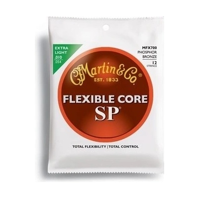 Martin MFX700 SP Flexible Core Strings, 92/8 Phosphor Bronze, Custom 12 String