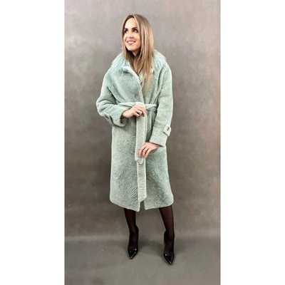 Max Original Leather Dámsky kožuch z jahňacej kožušiny 52115 l.green
