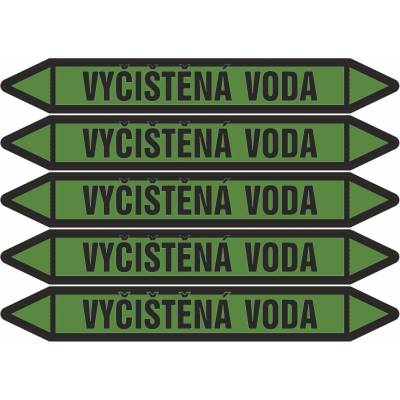Grafiko | Vyčištěná voda - Materiál fólie s ochrannou laminací, Rozměr aršík 5ks šipka 212x26mm