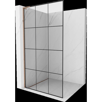 Mexen Kioto L стенка за душ Walk-in 120 x 200 см, черен модел, розово злато - 800-120-103-60-77 (800-120-103-60-77)