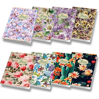 PIGNA ŠKOLNÍ SEŠIT NATURE FLOWERS A4 ČTVEREČKOVANÝ – Zboží Dáma