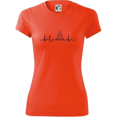 Ekg yoga Dámské Fantasy sportovní dresovina Neonově oranžová