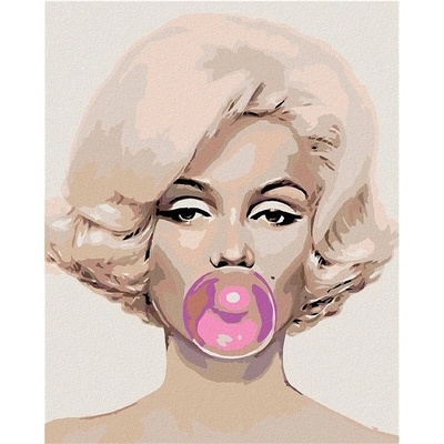zuty Malování podle čísel Marilyn s bublinou 80 x 100 cm vypnuté plátno na rám