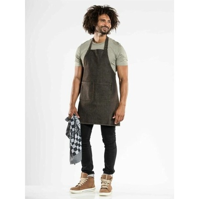 Chaud Devant Kuchářská zástěra s náprsenkou Base Brown Denim Brown