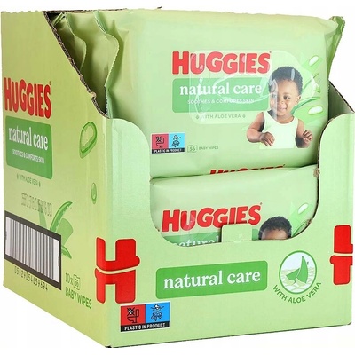 Huggies Natural Care vlhčené obrúsky 10 x 56 ks