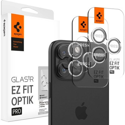 Spigen Протектор за камера за iPhone 14 Pro / Pro Max / 15 Pro / Pro Max / 16 Pro / Pro Max (комплект 2) - Spigen Glas. tR Optik EZ Fit Pro - прозрачен